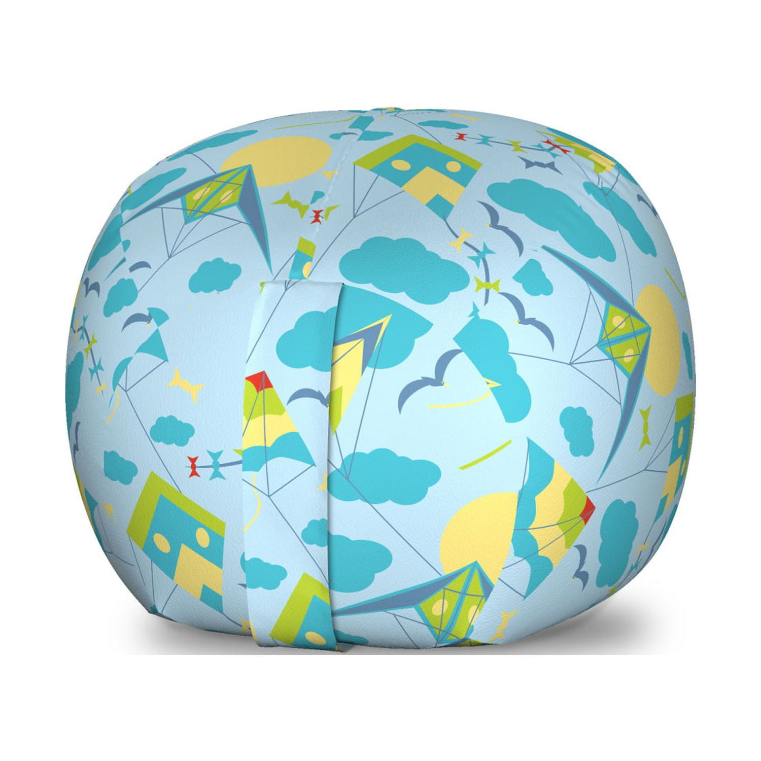 Kites Storage Toy Bag Chair, Birds and Kites Flying in the Sky Sunny ...