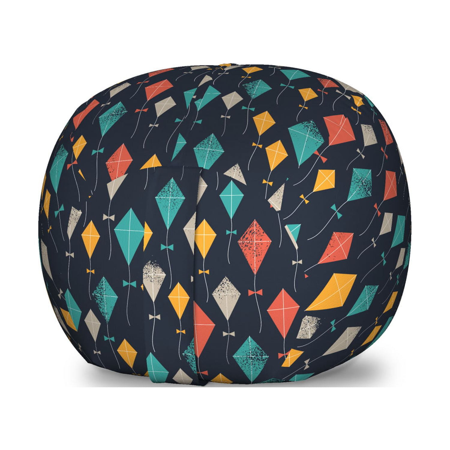 Kites Storage Toy Bag Chair, Colorful Flying Kites with Grunge Effects ...