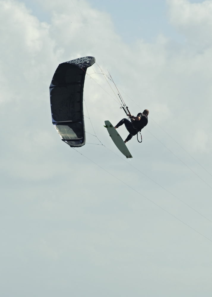 Kitesurfer In Mid-Air Canvas Art - Ben Welsh Design Pics (13 x 18)