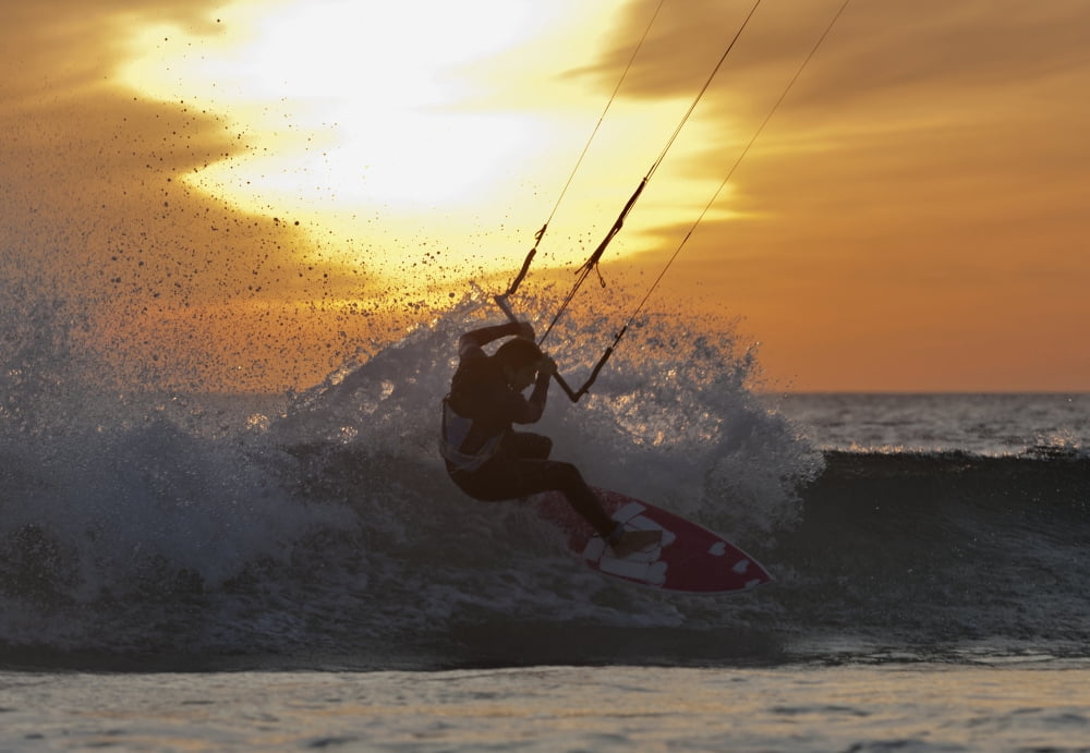 Kitesurfing Tarifa Cadiz Andalusia Spain Canvas Art - Ben Welsh Design Pics (18 x 12)