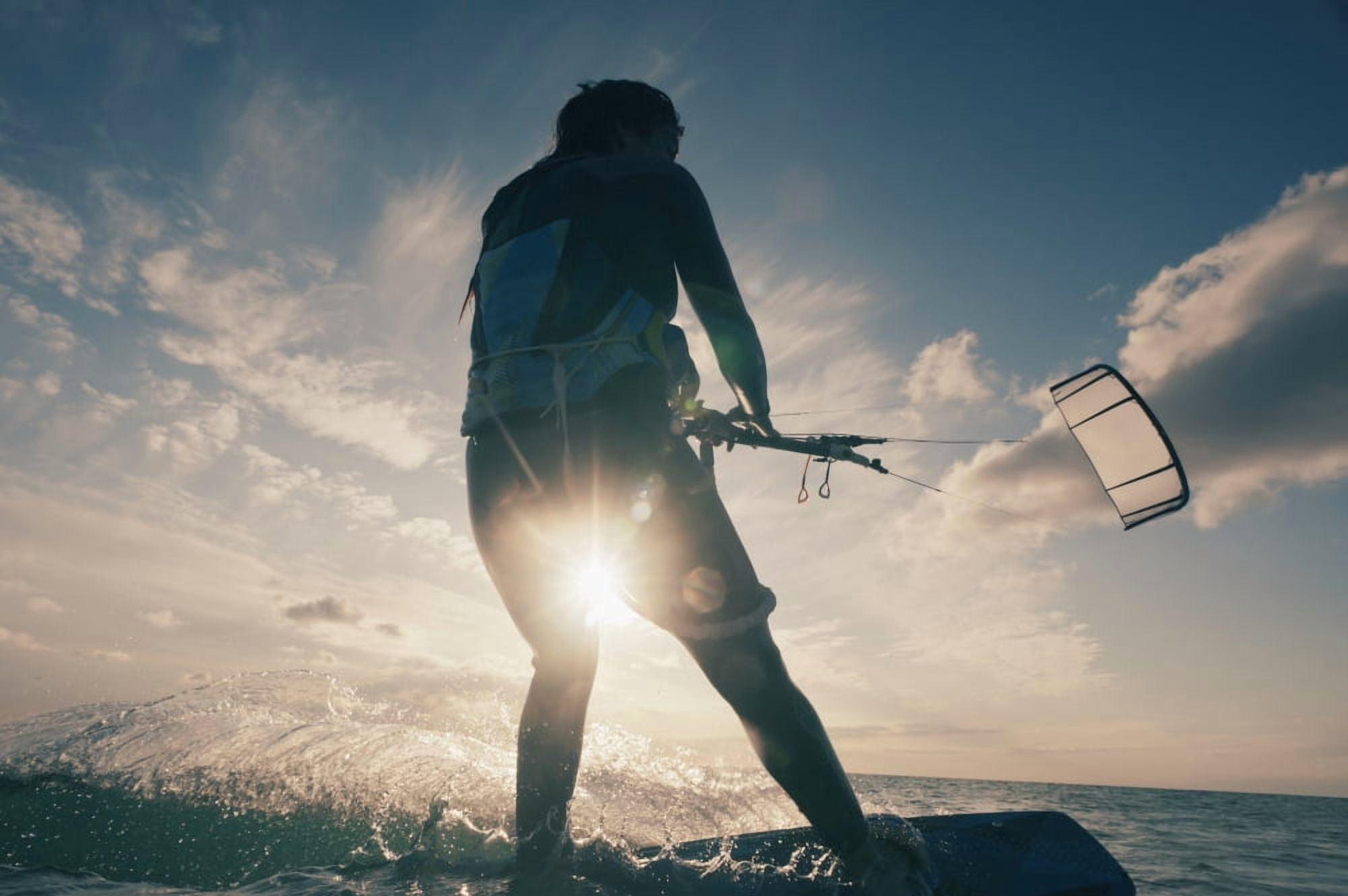 Kitesurfing Tarifa Cadiz Andalusia Spain Canvas Art - Ben Welsh Design Pics (19 x 12)