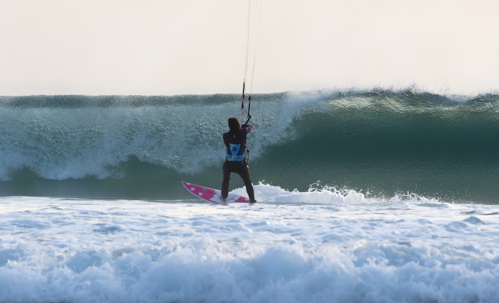 Kitesurfing Tarifa Cadiz Andalusia Spain Canvas Art - Ben Welsh Design Pics (19 x 12)