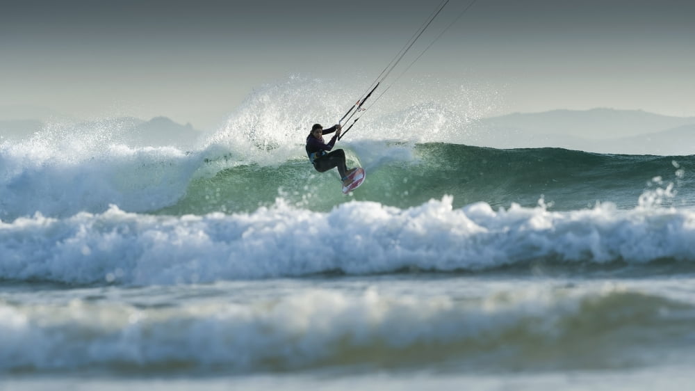 Kitesurfing Tarifa Cadiz Andalusia Spain Canvas Art - Ben Welsh Design Pics (20 x 11)