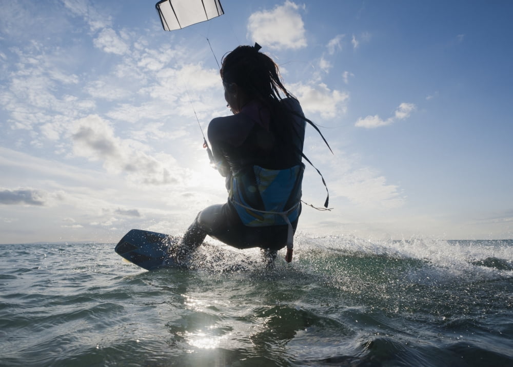 Kitesurfing Tarifa Cadiz Andalusia Spain Canvas Art - Ben Welsh Design Pics (36 x 26)
