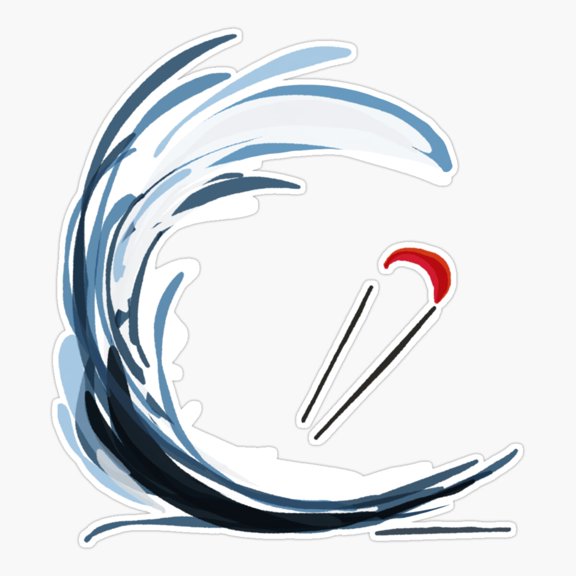Kitesurfing Time Water Sports Action Art Sticker