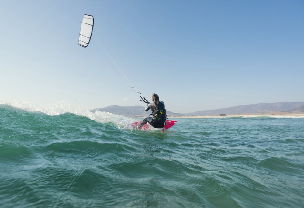 Kitesurfing tarifa cadiz andalusia spain Canvas Art - Ben Welsh Design Pics (18 x 12)
