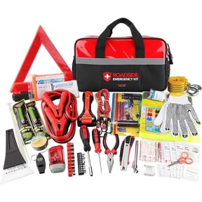 Kitgo Car Emergency Kit, Premium Roadside Rescue Essentials, Ideal Car Road Safety Kit for Trucks, RVs, etc. (Red)