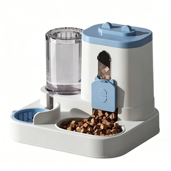Kitgody 2-in-1 Automatic Pet Feeder & Water Dispenser, Large Capacity 1L + 2.3L Gravity Combo Set with Dry-Wet Separation, Anti-Clog Design for Cats Dogs, Easy to Clean