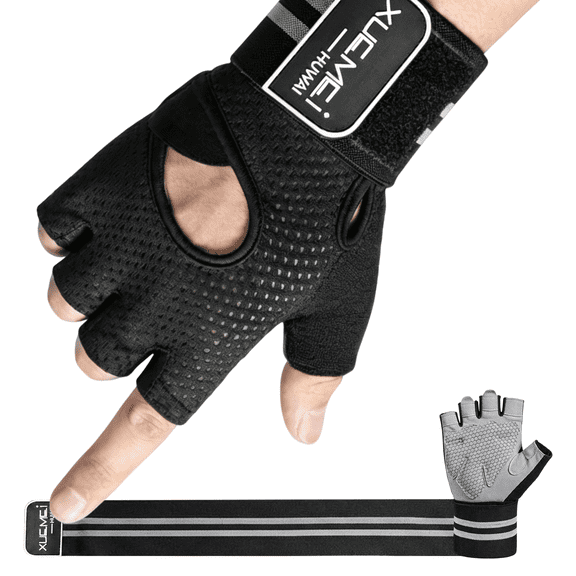 Kitgody Unisex  Weightlifting Gloves with Wrist Straps,XL