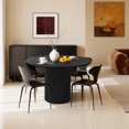 thumbnail image 1 of KithKasa 40'' Round Dining Table for 4, Circle Kitchen Dinner Table with Cylindrical Pedestal, Large Wood Dining Room Table,Black, 1 of 7