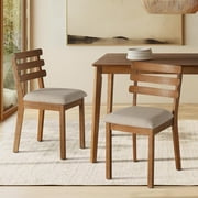 KithKasa medieval modern kitchen dining chair, solid wood dining chair with white cushion