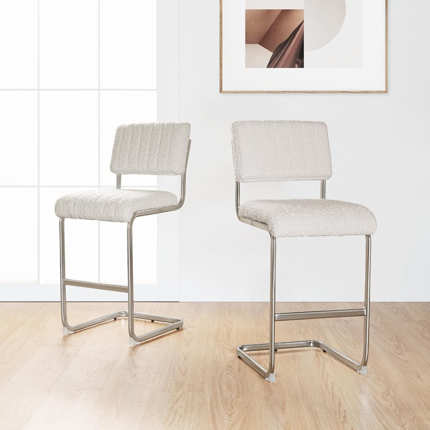 Kithkasa Counter Height Bar Stools with Back Set of 2 for Kitchen ...