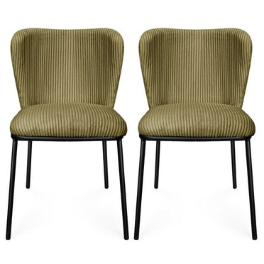 Kithkasa Dining Chair Set of 2,Modern Fabric Upholstered Dining Room Chair Kitchen Chairs with Wide Seat for Dining Room, Green
