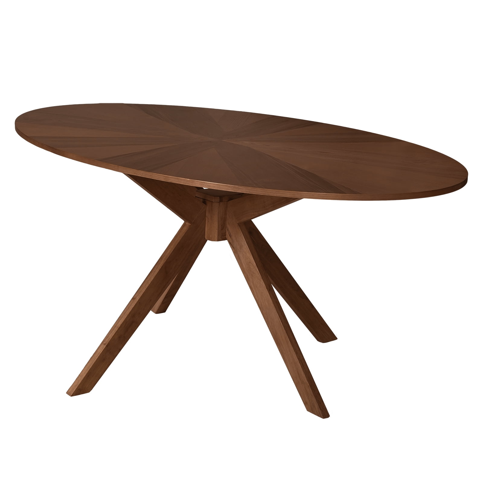 Kithkasa Dining Table for 4-6,43" Rustic Oval Wooden Mid Century Kitchen Table with Sturdy MDF ...