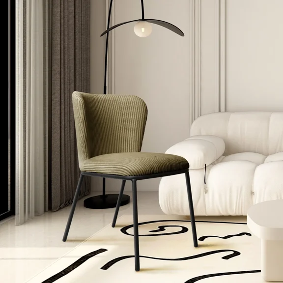 Kithkasa Green Dining Room Chairs Set of 2, Kitchen Chairs with Black Legs