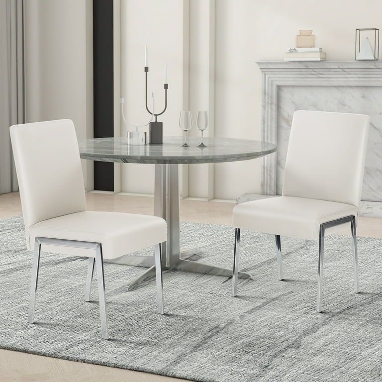 Kithkasa Modern Faux Leather Dining Chair Set of 2, Armless