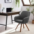 thumbnail image 1 of Kithkasa Swivel Desk Task Chair No Wheels, Solid Back Fabric Wood Legged, Dark Gray, 1 of 10