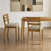 Kithkasa Upholstered Dining Chairs Set of 2, Modern Farmhouse Kitchen Chairs with Non-Slip Feetmats, Wooden Side Chairs for Kitchen and Dining Room