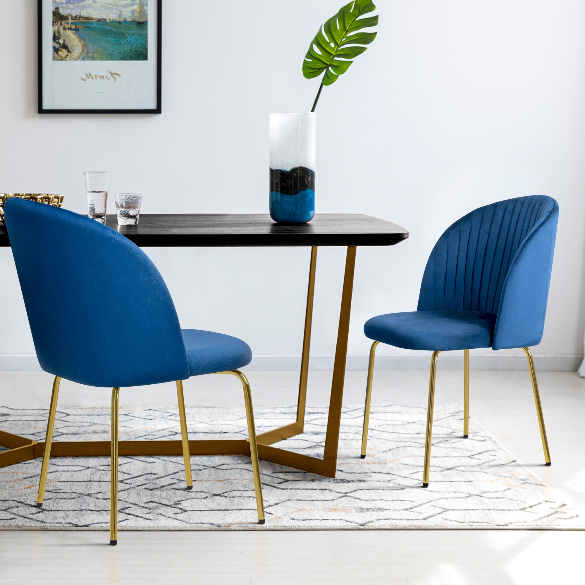 Dark blue kitchen discount chairs