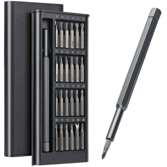 Kitims Magnetic Screwdriver Set, Ratcheting Precision Screwdriver Set 25 in 1 Compact Screw Driver Set Kit Multibit Mini Non-Slip Grip, Professional Repair Tool Kit for PC Phone Watch Electronic