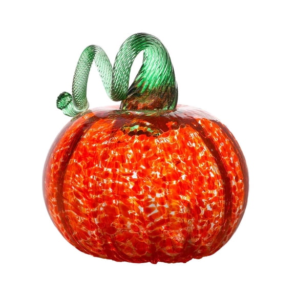Kitras Art Glass 3in Orange Round Pumpkin