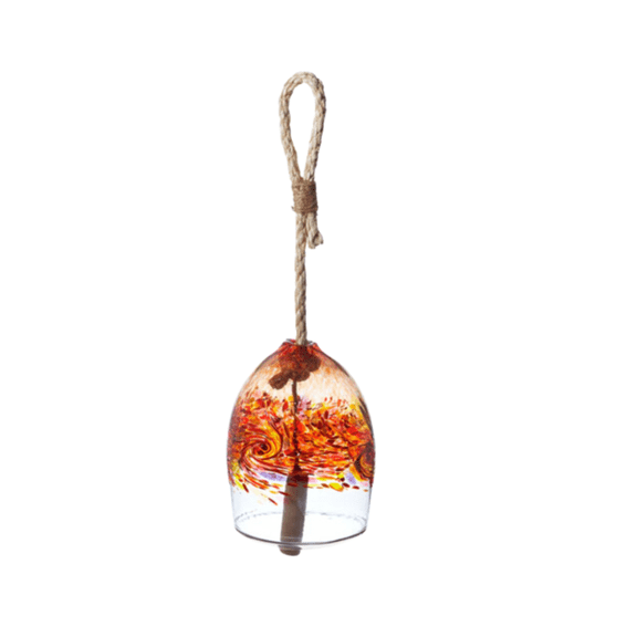 Kitras Art Glass 4in Fire Element Garden Bell