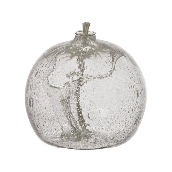 Kitras Art Glass 6in Olde English Clear Witch Ball Oil Lamp