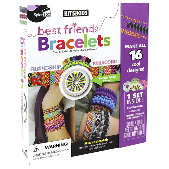 Kits For Kids: Best Friend Bracelets - Make Cool Designs, DIY String Jewelry Kit, Mix-Match-Create, Multicolor & Pattern Bracelets, Kids Ages 8+