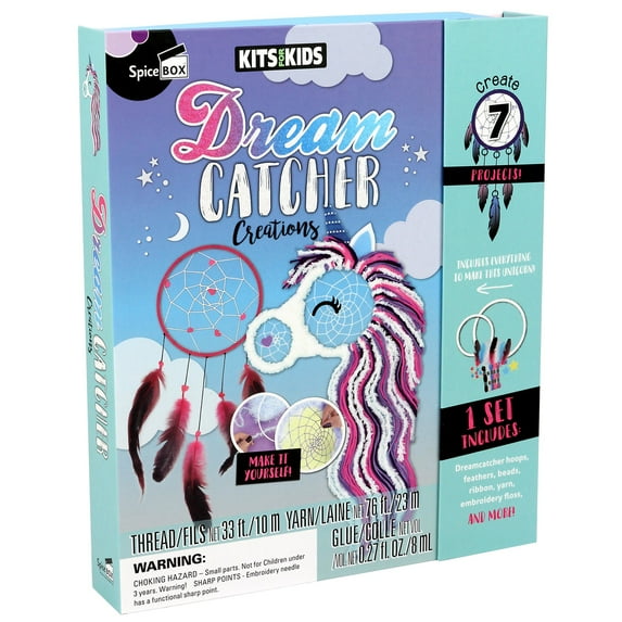 Kits For Kids: Dream Catcher Creations - DIY Activity Set, Design & Create Projects, 2 Hoops, 5 Unique Color Skeins, DIY Arts & Crafts, Kids Ages 8+