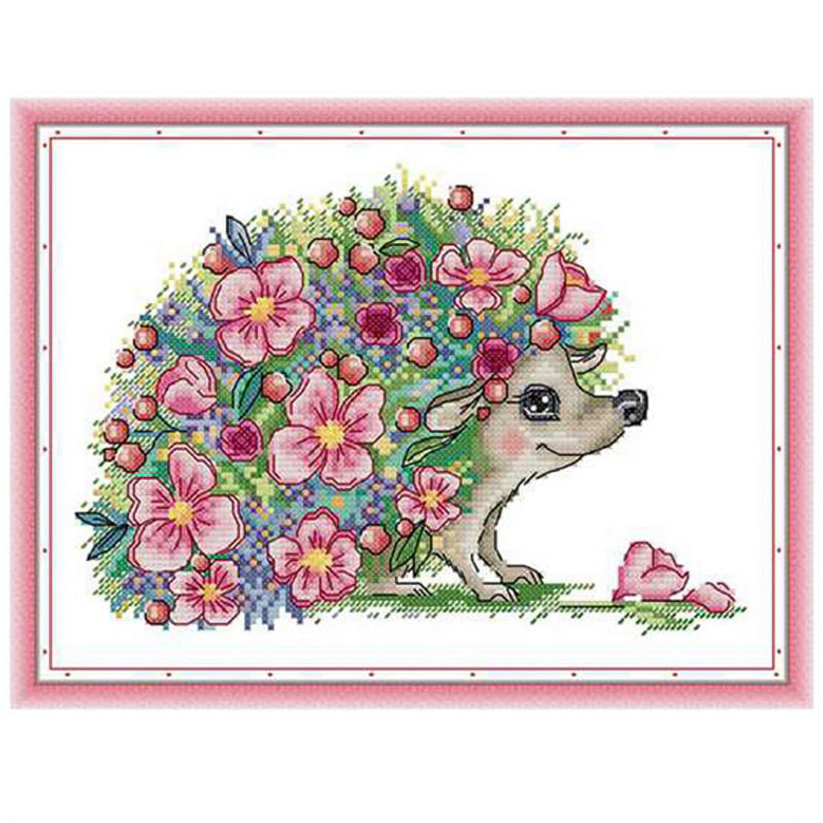 Hedgehog Printed Embroidery Set Kit