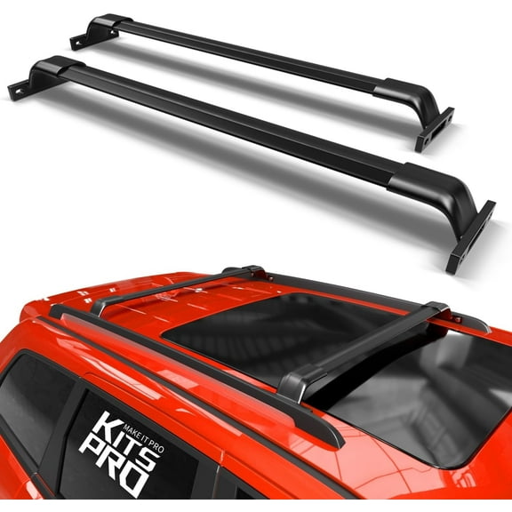 KitsPro 260lb Roof Rack Cross Bars for 2022-2025 Jeep Grand Cherokee, 2021-2025 Grand Cherokee L, Matte Black Heavy Duty Aluminum Cargo Crossbar (ONLY FIT Factory Flushed Side Rails)