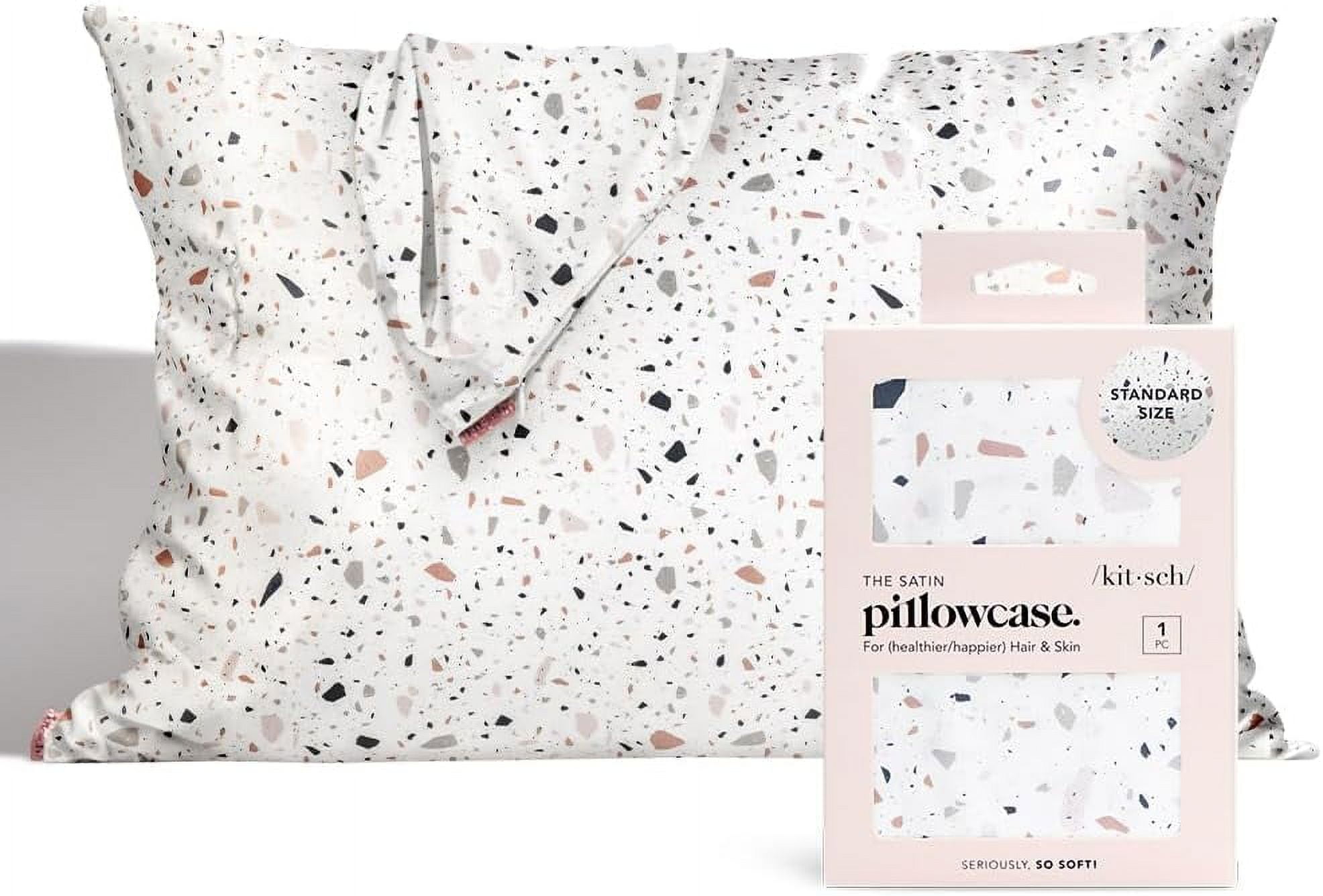 White Terrazzo Satin Pillowcase for Hair and Skin