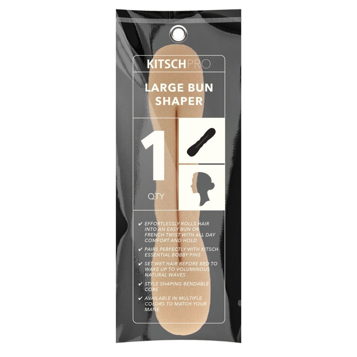 Kitsch Bun Shaper and Heatless Lazy Hair Curler, Bun & Crown Shapers, Blonde