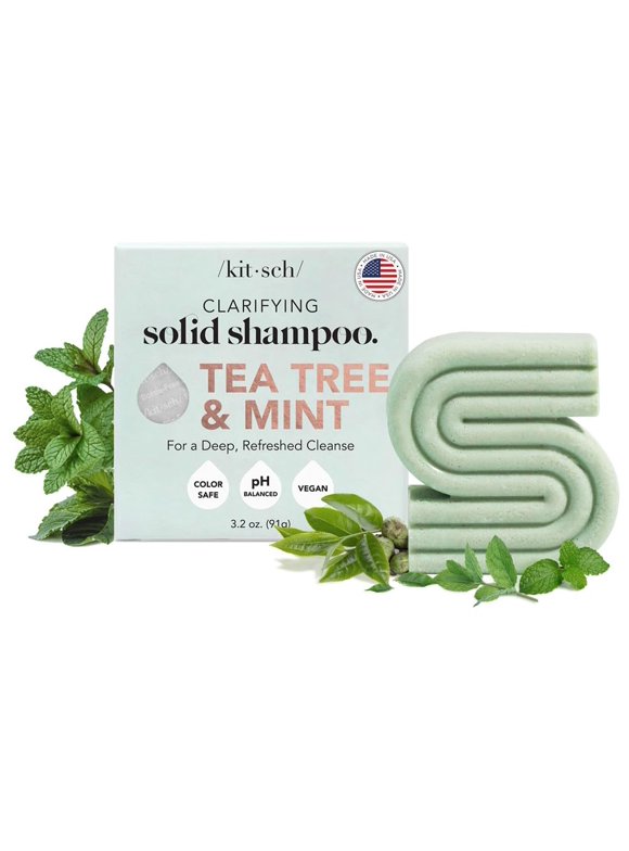 Kitsch Clarifying 2 in 1 Shampoo and Shave Bar with Tea Tree Oil & Mint, 3.2 oz.