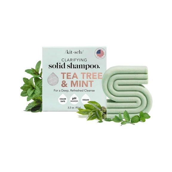 Kitsch Clarifying 2 in 1 Shampoo and Shave Bar with Tea Tree and Mint, 3.2 oz