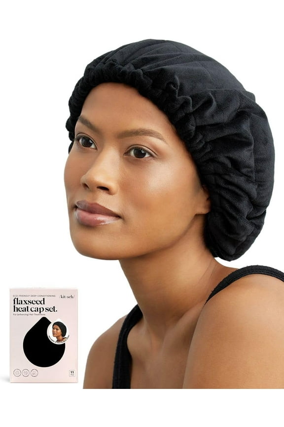 Deep Conditioning Heat Cap, Polyester, Black, One Size, 10 Pcs