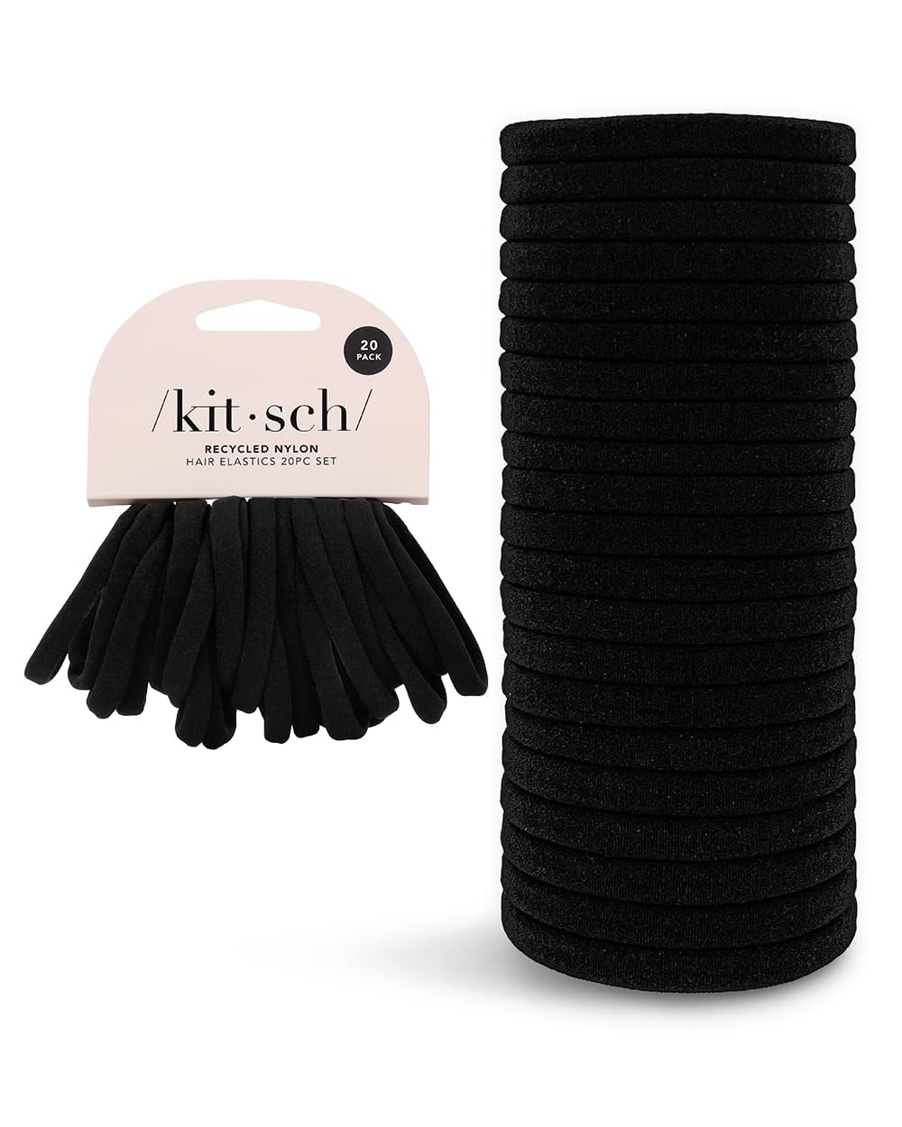 Kitsch EcoFriendly Nylon Elastics Hair Ties for Women, Hair & Ponytail