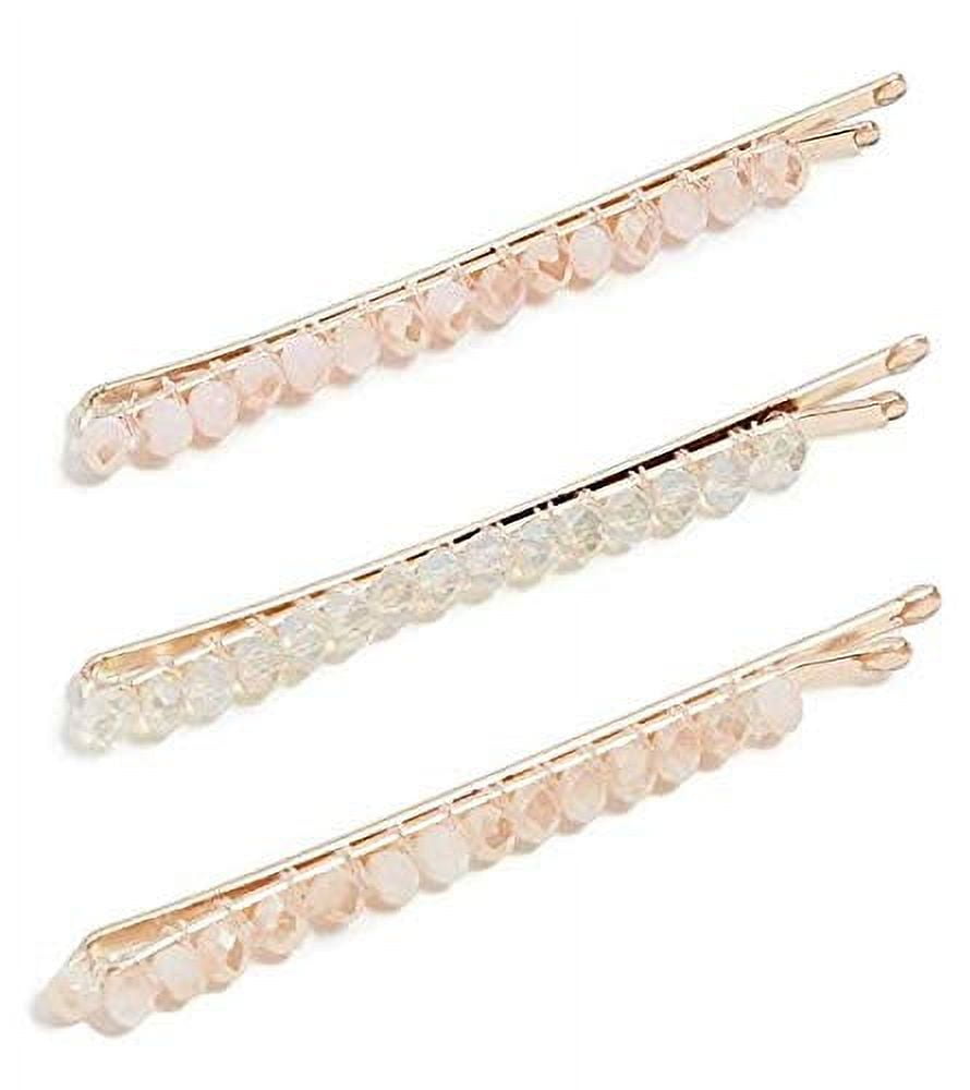 Summer & Rose Gold Pearl Bobbie pin Hair Clips Gold Rose Hair Pin, Pearl Hair Clip, Floral Bobby Pin  main image 3