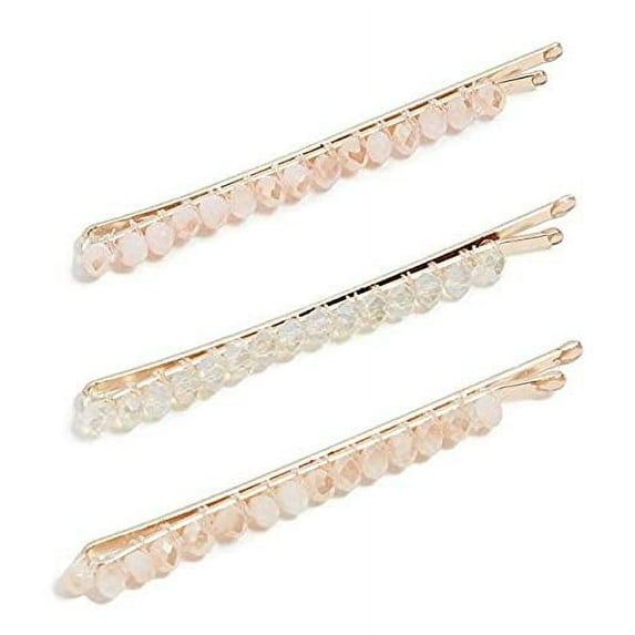 Kitsch Fashion Beaded Bobby Pins, Gold, Silver and Rose Gold, 3pcs