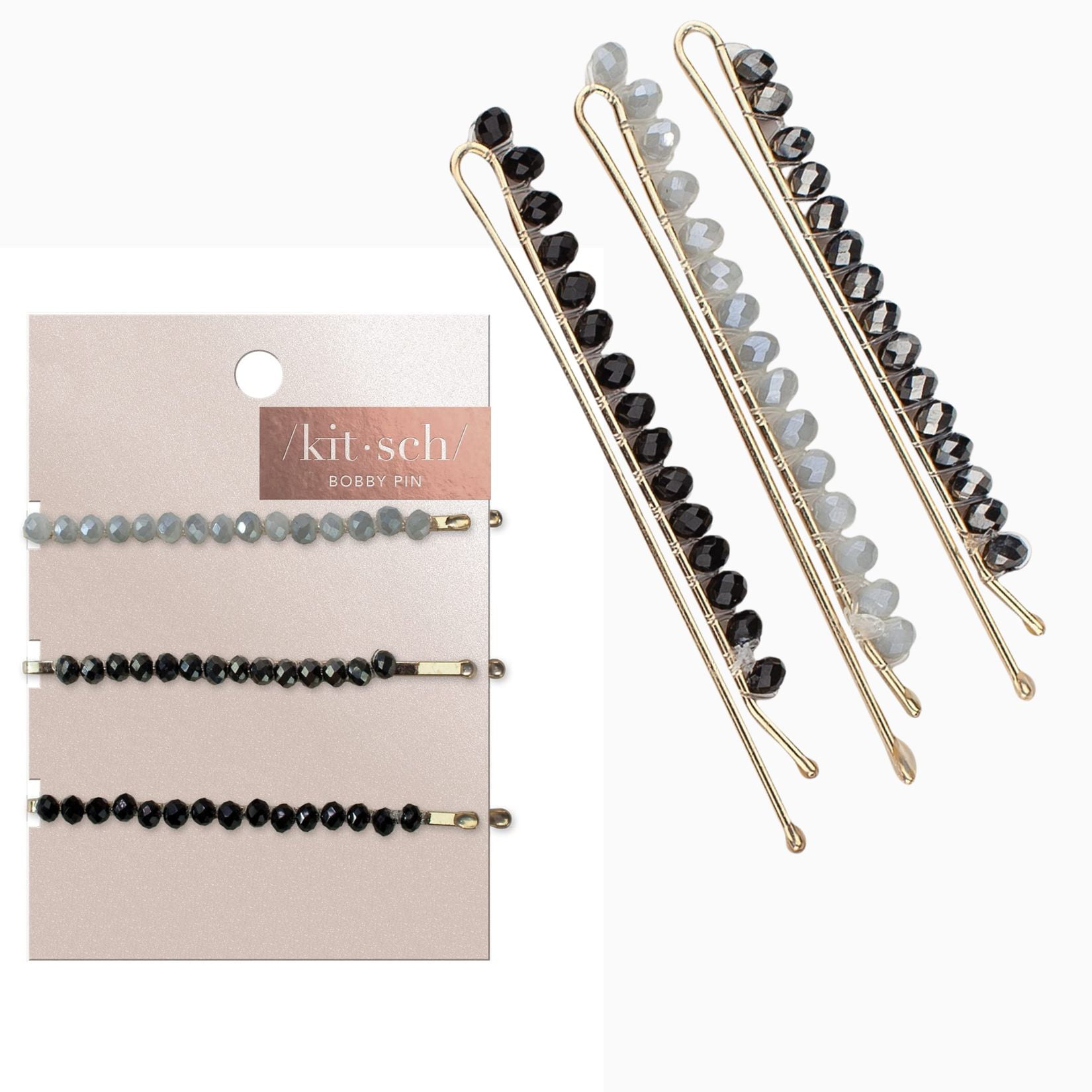 Unique Bobby Pins - wrapped, beaded w/ rectangular Beaded Long Bobby Pins - Etsy main image 2