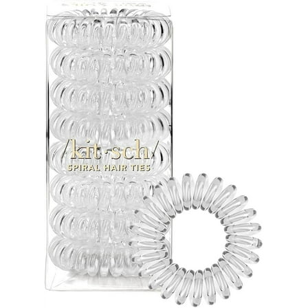Kitsch Hair Ties for Women - Spiral Elastic Hair Tie, Waterproof, 8pc (Transparent)