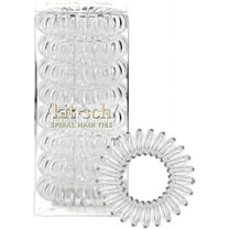 Kitsch Hair Ties for Women - Spiral Elastic Hair Tie, Waterproof, 8pc (Transparent)
