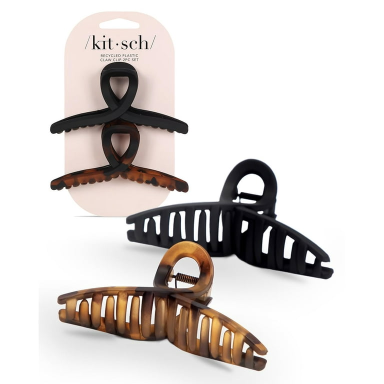 Kitsch Jumbo Loop Hair Claw Clip for Women Large Adult Tortoise Black Walmart
