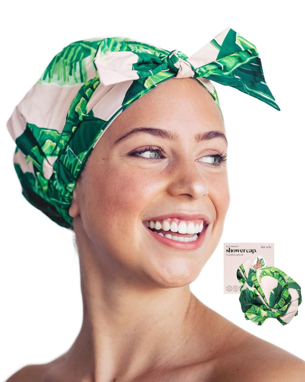 Palm Leaves Large Reusable Waterproof Shower Cap