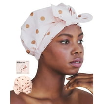 Kitsch Luxury Shower Cap for Women - Waterproof, Reusable Shower Caps (Blush Dot)