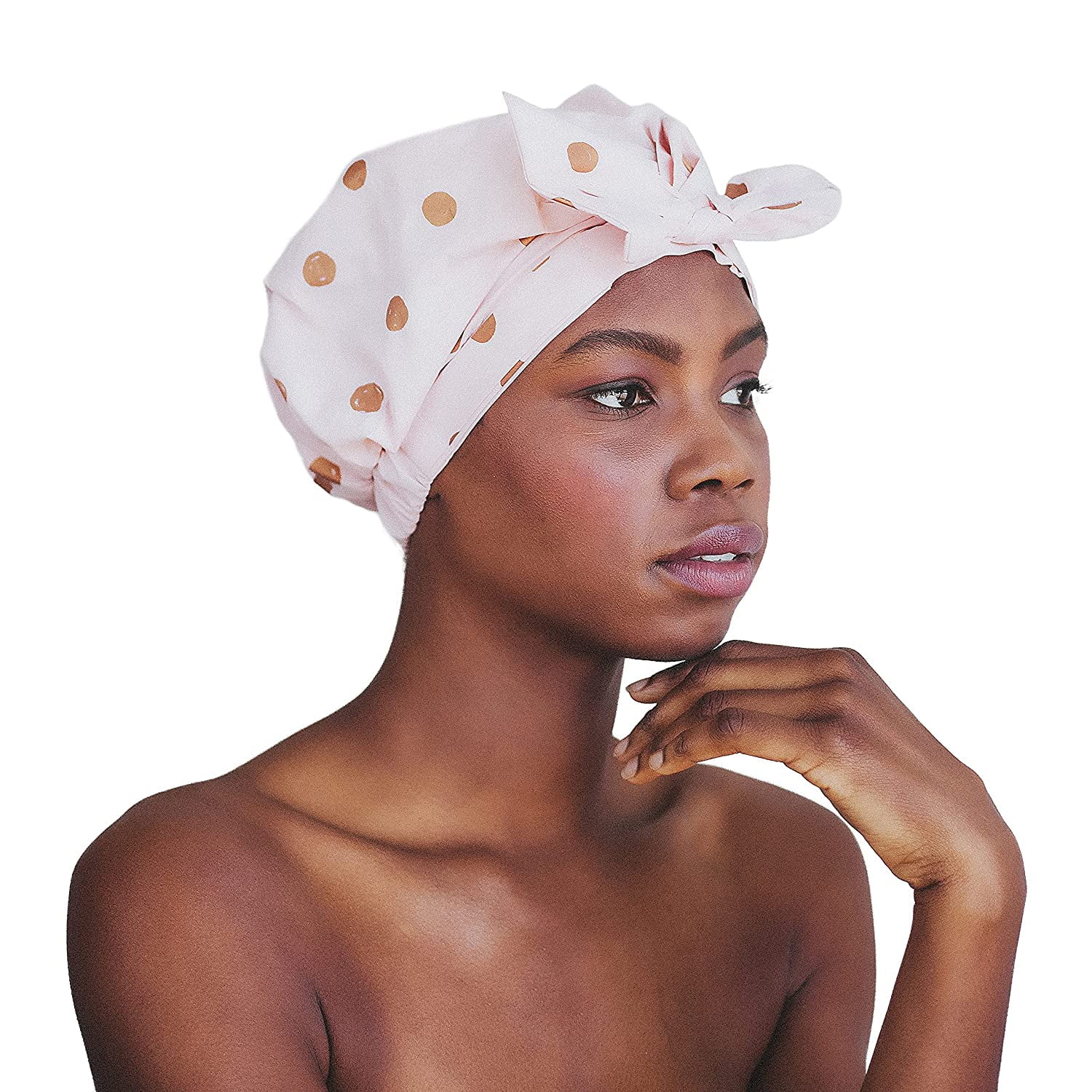 KITSCH Striped Shower Cap Black/White