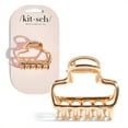 thumbnail image 1 of Kitsch Metal Open Shape Puffy Claw Clip 1 Piece, All Hair Types, Gold Color, 1 of 8