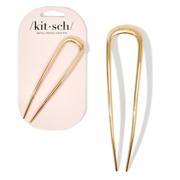 Kitsch Metal French Hair Pin - Gold for Elegant Hairstyles