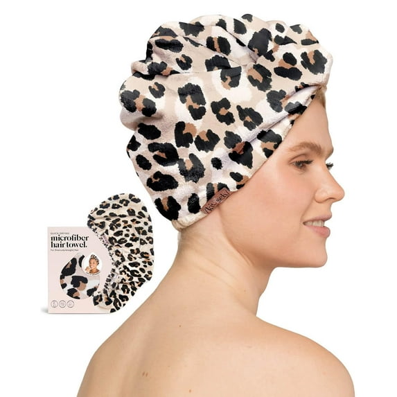 Kitsch Microfiber Hair Towel Wrap - Leopard, 1 Count