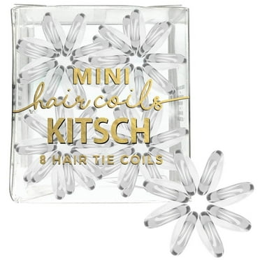 Kitsch Mini Spiral Coiled Hair Ties, Clear, 8 ct (1 Pack)